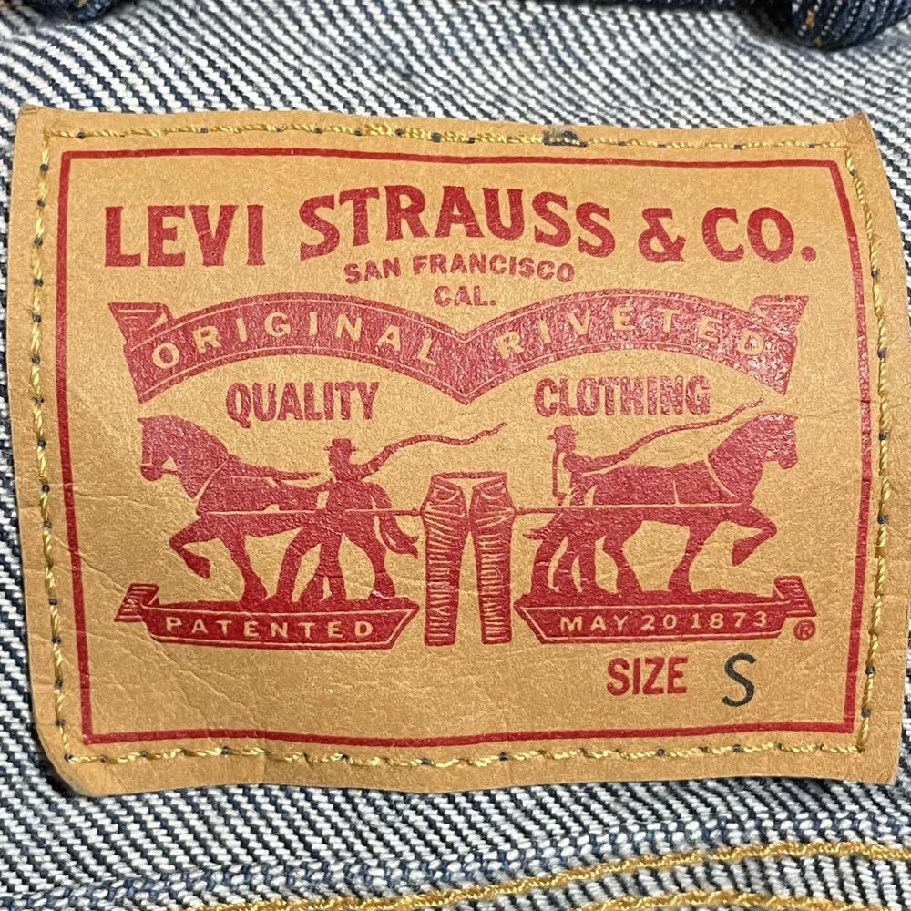LEVI’S Canada Maple Leaf Arm Patch Denim Jean Jacket - Picture 8 of 10